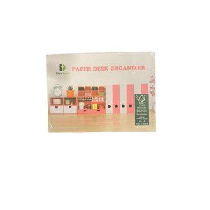 Darfoo Paper Desk Organizer Pink Factory Sealed Classroom Office Bedroom